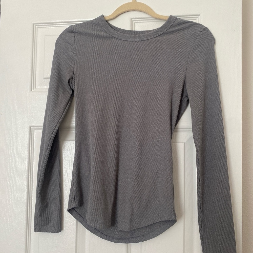 No Boundaries Gray Fitted Bodysuit Top